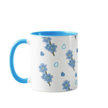 Vit och blå blomkrukka i keramik
