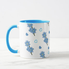 Vit och blå Blommigt kaffe Mugg