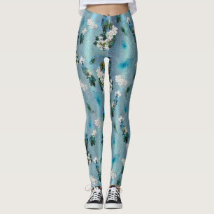 Vit och blå grönt Royal-Peacocks Fantasy Leggings
