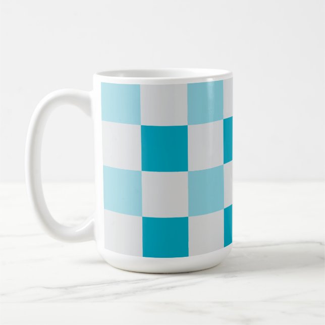 Vit och blå kontrollpanel Mönster Kaffemugg (Vänster)