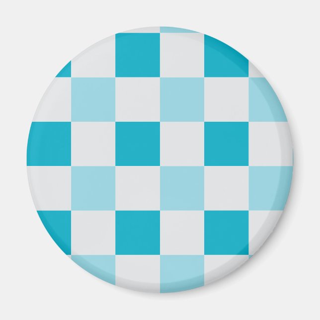 Vit och blå kontrollpanel Mönster Magnet (Framsidan)