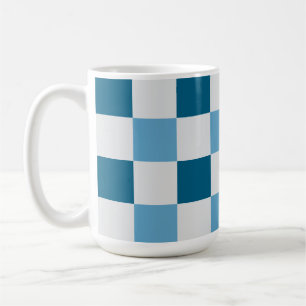 Vit och blå kryssruta Mönster-ruta Kaffemugg