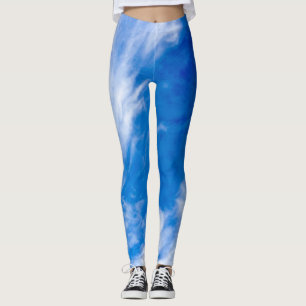 Vit och blå mask leggings