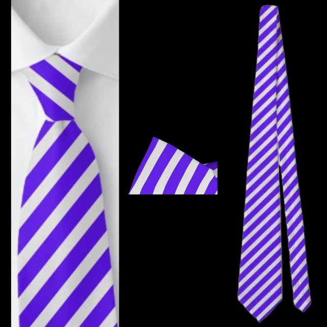 Vit och blå, rand Abstrakt Mönster Neck Tie Slips (Skapare uppladdad)