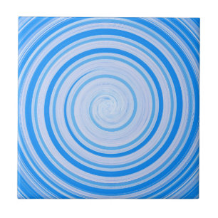 Vit och blå spiral kakelplatta