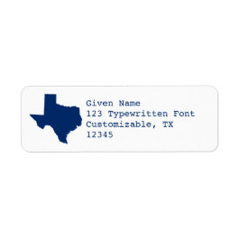 Vit och blå Texas Returadress Etikett