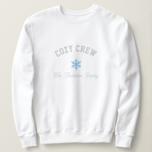 Vit och blå tröja för snöflingor (Design framsida)