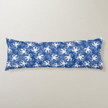 Vit och blå upprepande motif | Octopus Mönster