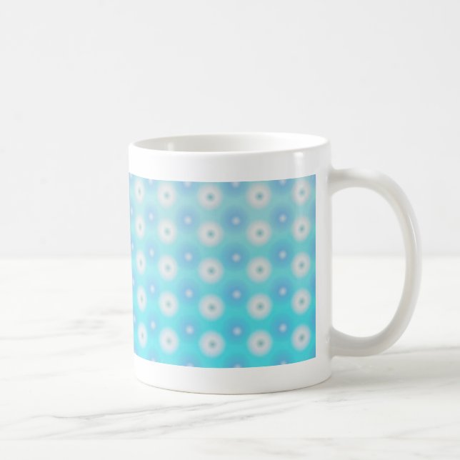 vit och blått cirklar kaffemugg (Höger)