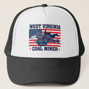 VIT OCH BLÅTT FÖR WEST VIRGINIA KOLGRUVARBETARE KEPS