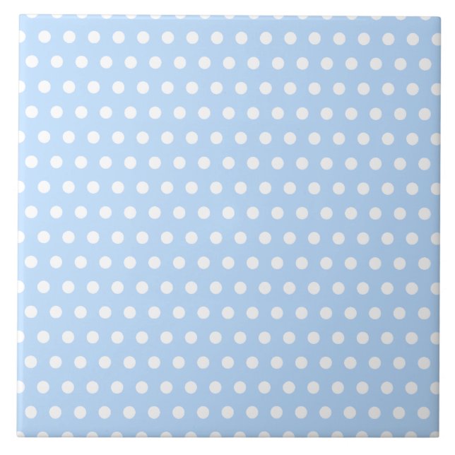 Vit- och blåttpolkaen pricker mönster. Spotty. Kakelplatta (Framsidan)