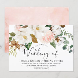 Vit och Blommigt Alla sjöar Bröllop Inbjudningar