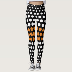 Vit och brons prickmönster leggings