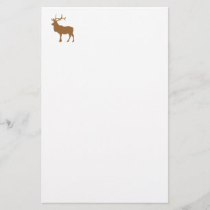Vit och brun älg brevpapper