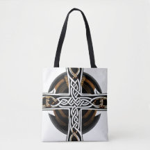Vit och brun Celtic Kor Tote Bag