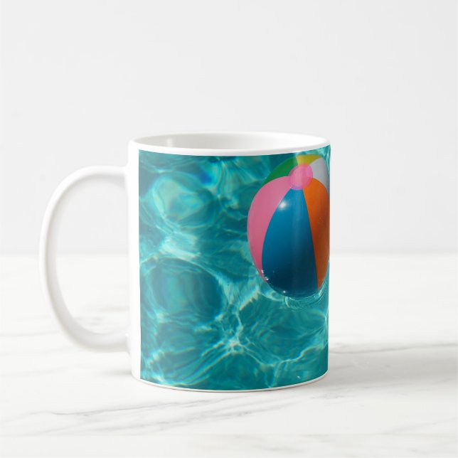 Vit och flerfärgad strand boll kaffemugg (Vänster)
