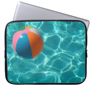 Vit och flerfärgad strand boll laptop fodral