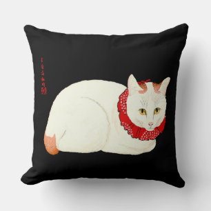 Vit och Ginger japansk katt Kudde