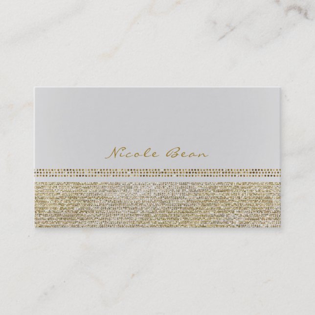Vit och gniking Guld Glam Bling Chic Elegant Visitkort (Framsida)