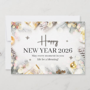 Vit och grå modern Gott nytt år Julkort