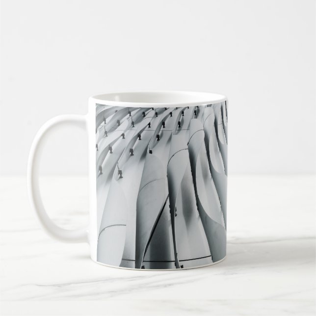 Vit och grått-byggnad kaffemugg (Vänster)