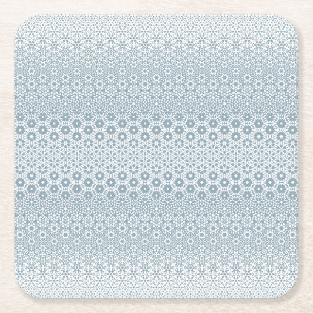 Vit och Grått Geometric Mosaic-kaffe Mugg Underlägg Papper Kvadrat (Framsidan)