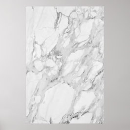 Vit och Grått Marble Poster