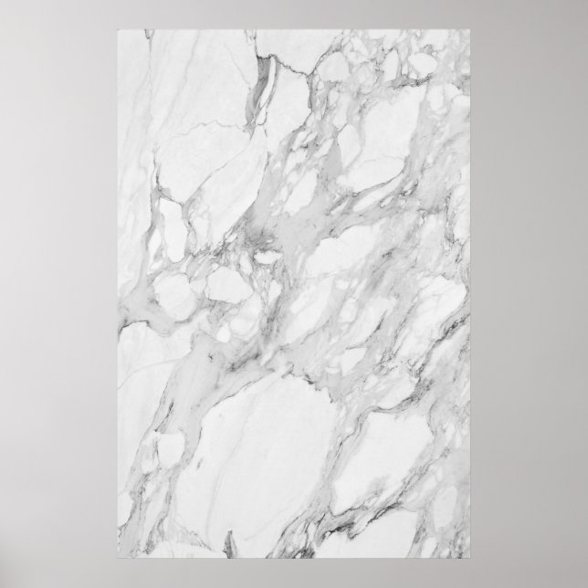 Vit och Grått Marble Poster (Framsidan)
