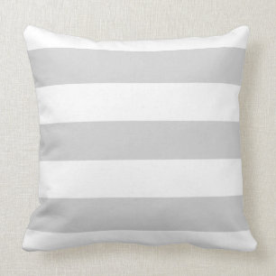 Vit och Grått stripe Kudde
