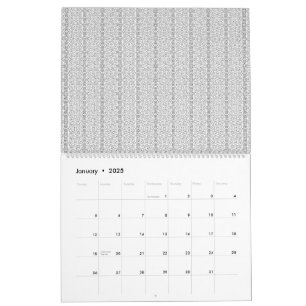 vit och grått tapet med mönster på den kalender