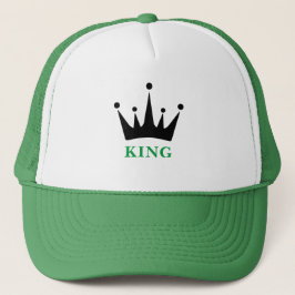 Vit och grön KING Text Crown Image Keps