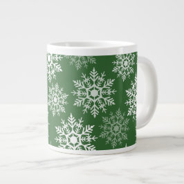 Vit och Grönt Winter Snö Stars Jumbo Mugg