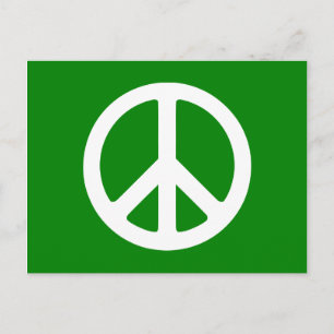 Vit- och gröntfredsymbol vykort