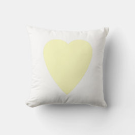 Vit och gul pastell hjärtformad design kudde