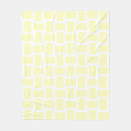 Vit och gul pastellvävd design fleecefilt