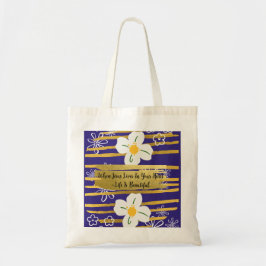 Vit och Guld blomma Tygkasse