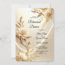 Vit och guld blommor Repetitionsmiddag