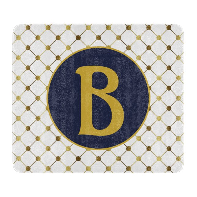 Vit och Guld Dot Grid Monogram (Framsidan)
