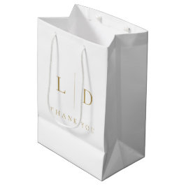 Vit och guld elegant minimalistisk monogram bröllo