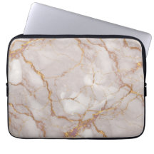 Vit och Guld Marble Struktur Electronics Bag