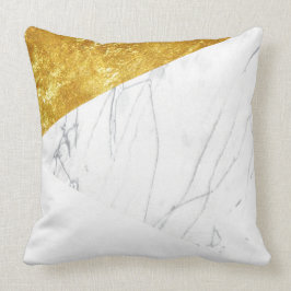 Vit och guld- marmor kudde