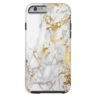 Vit och guld- marmormönster som tenderar Urban Tough iPhone 6 Case