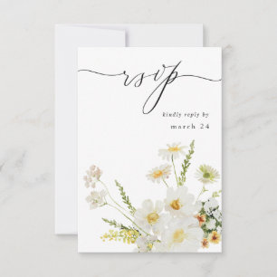 Vit och Gult Blommigt med måltid OSA 2 Kort