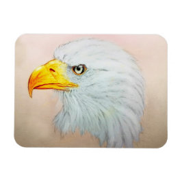 Vit och Gult djurkonst, Photo Magnet - Eagle
