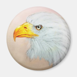 Vit och Gult djurkonst, Rund magnet - ÄGG