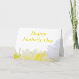 Vit- och Gult Petals Mors dag Card Kort