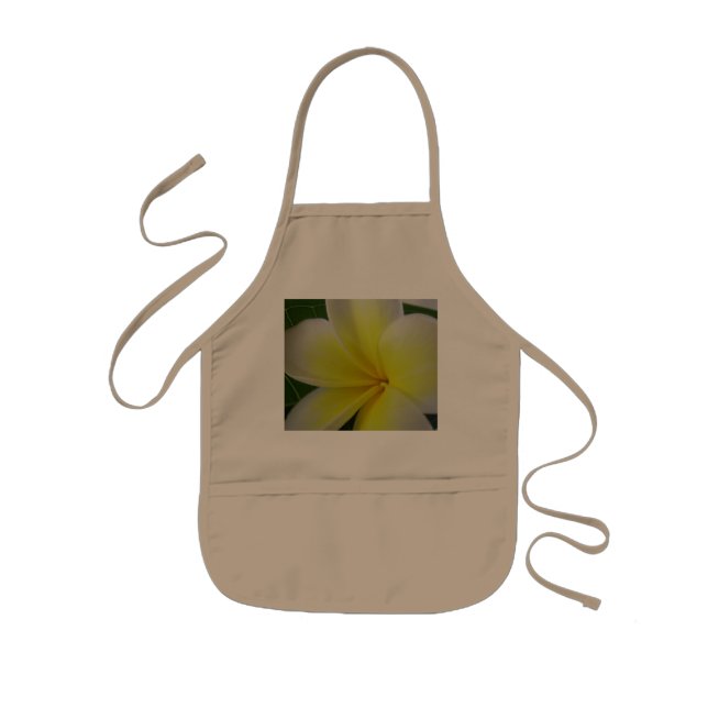 Vit- och gultFrangipaniblomma Barnförkläde (Framsidan)