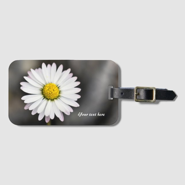 Vit- och gultvilddaisy bagagebricka (Framsida horisontal)