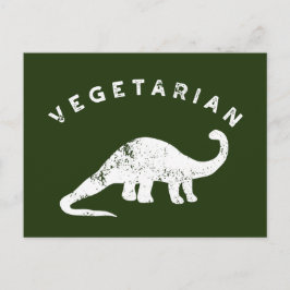 Vit och jägare Grönt Vegetarian Dinosaur Vykort