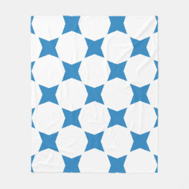 Vit och kunglig pastellblå stjärnmönsterdesign fleecefilt